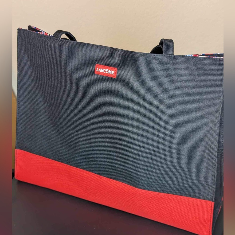 Lancôme Red and Black Canvas Tote ***NWOT***